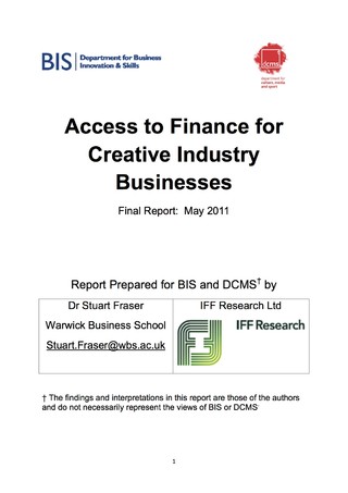 Access to Finance for Creative Industry Businesses