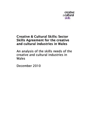 Sector Skills Agreement for the Creative and Cultural Industries